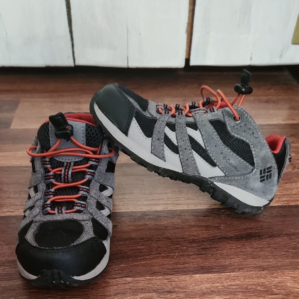 Columbia Omni-Grip Kids' Black and Gray Hiking Sneakers Size 13